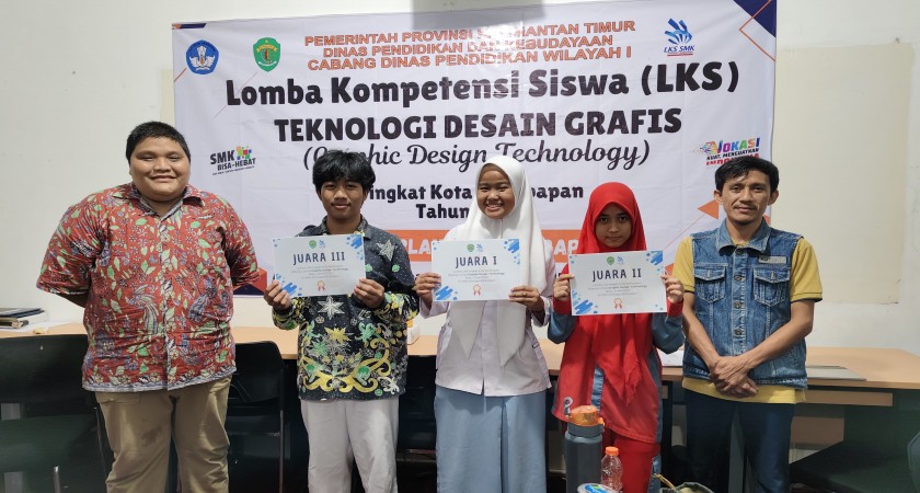 LKS DKV 2025 : SMK Negeri 2 Balikpapan Raih Juara 1! Fawnia Bersinar di Lomba Teknologi Desain Grafis se-Balikpapan